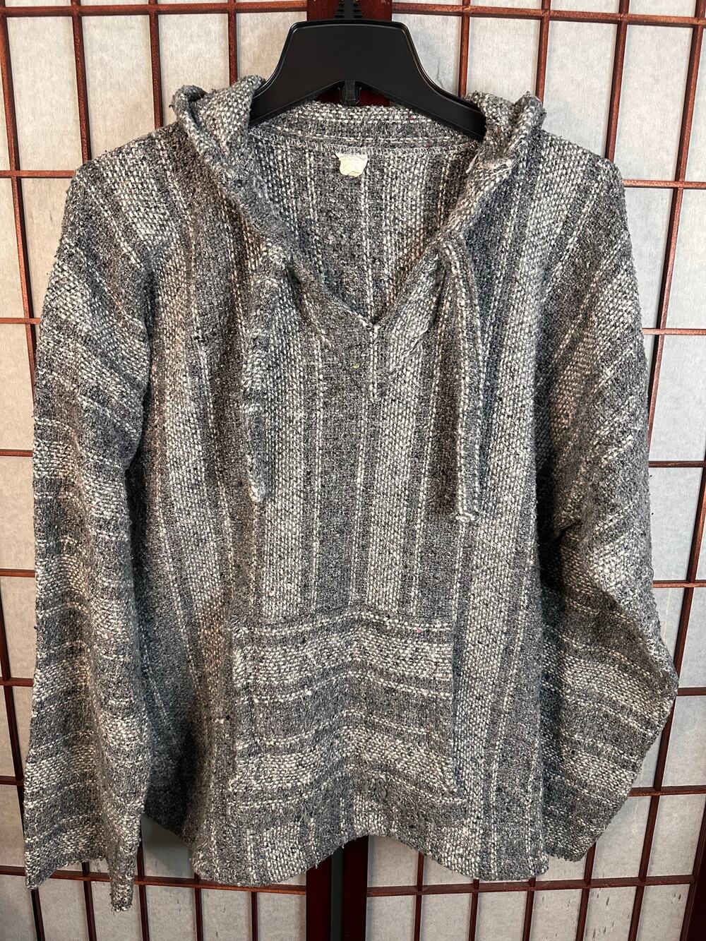 Mexican Baja Hoodie Hippie Surf Poncho Sweater Sweatshirt Pullover Jerga